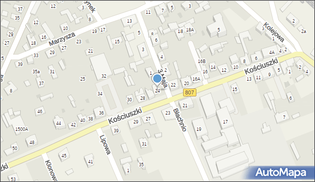 Sobolew, Kościuszki Tadeusza, gen., 24, mapa Sobolew