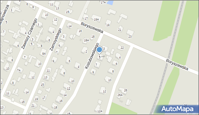 Sochaczew, Kozubowskiego Feliksa, mjr., 5, mapa Sochaczew