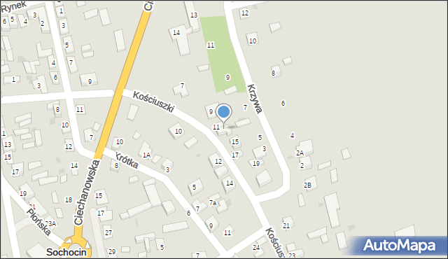 Sochocin, Kościuszki Tadeusza, gen., 13, mapa Sochocin