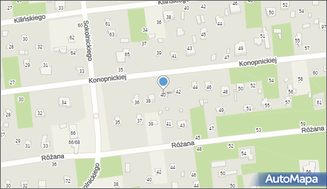 Sokolniki-Las, Konopnickiej Marii, 40, mapa Sokolniki-Las