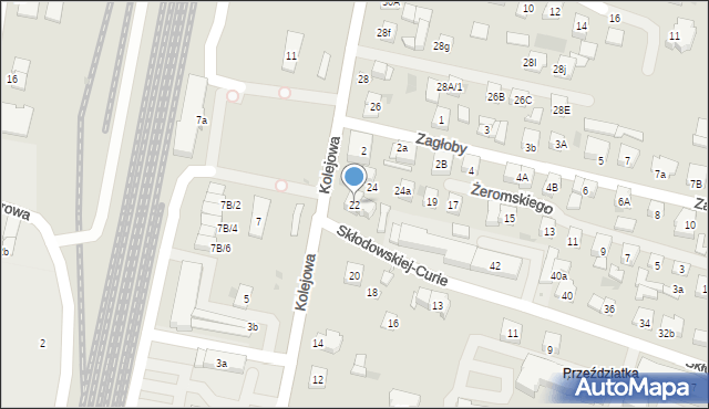 Sokołów Podlaski, Kolejowa, 22, mapa Sokołów Podlaski