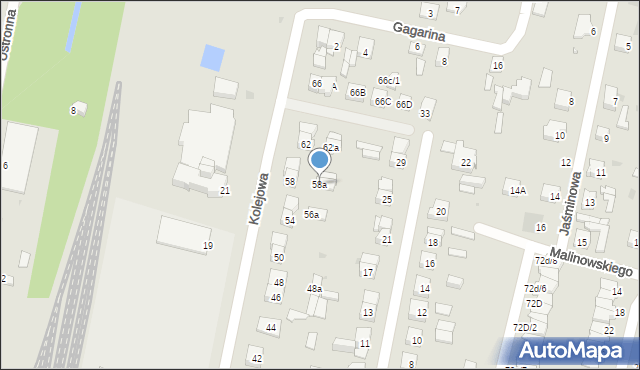 Sokołów Podlaski, Kolejowa, 58a, mapa Sokołów Podlaski