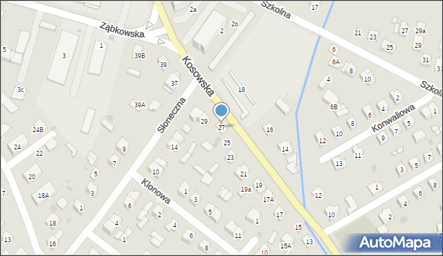 Sokołów Podlaski, Kosowska, 27, mapa Sokołów Podlaski
