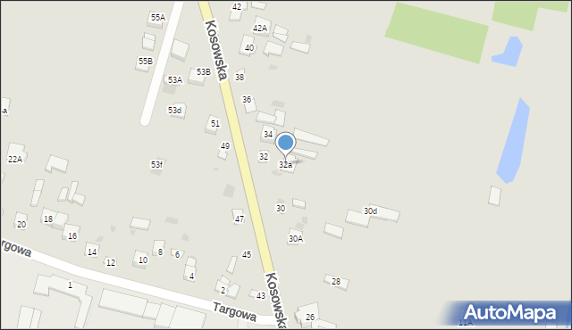 Sokołów Podlaski, Kosowska, 32a, mapa Sokołów Podlaski