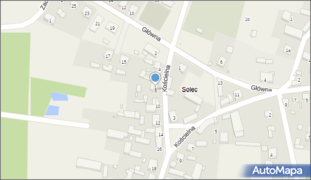 Solec, Kościelna, 8, mapa Solec