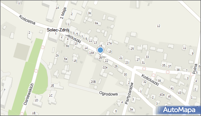 Solec-Zdrój, Kościuszki Tadeusza, gen., 20, mapa Solec-Zdrój