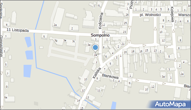 Sompolno, Kościelna, 1a, mapa Sompolno