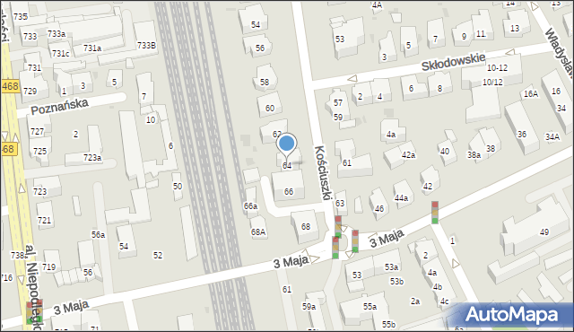 Sopot, Kościuszki Tadeusza, gen., 64, mapa Sopotu