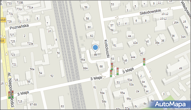 Sopot, Kościuszki Tadeusza, gen., 66, mapa Sopotu