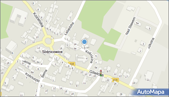 Sośnicowice, Kościelna, 3, mapa Sośnicowice