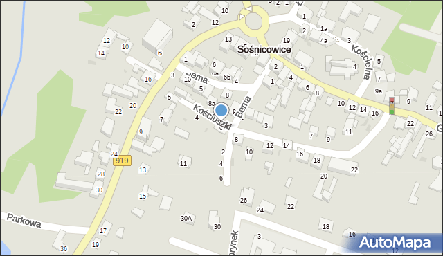 Sośnicowice, Kościuszki Tadeusza, gen., 6, mapa Sośnicowice