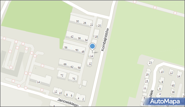 Sosnowiec, Kombajnistów, 14a, mapa Sosnowca