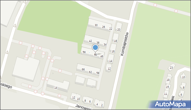 Sosnowiec, Kombajnistów, 50, mapa Sosnowca