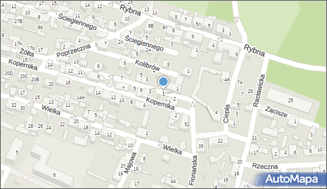 Sosnowiec, Kopernika Mikołaja, 1, mapa Sosnowca