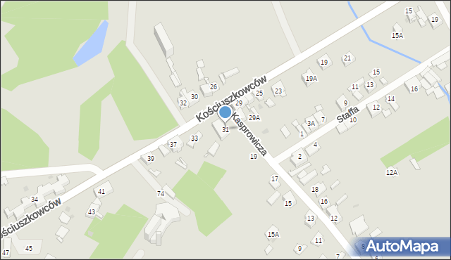 Sosnowiec, Kościuszkowców, 31, mapa Sosnowca