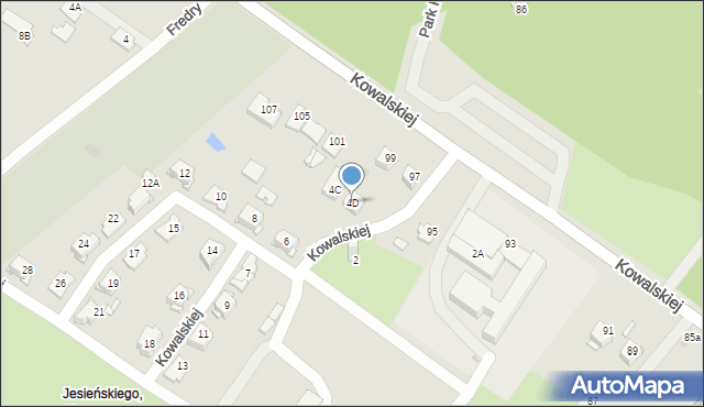 Sosnowiec, Kowalskiej Anki, 4D, mapa Sosnowca