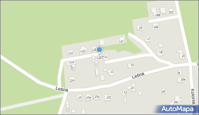 Sosnowiec, Kolonia Cieśle, 11b, mapa Sosnowca