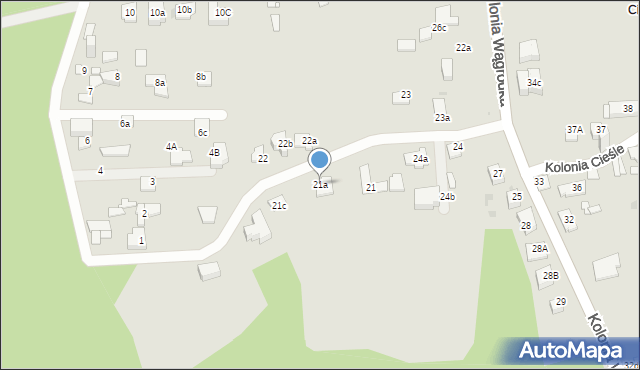 Sosnowiec, Kolonia Cieśle, 21a, mapa Sosnowca