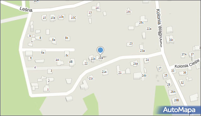 Sosnowiec, Kolonia Cieśle, 22a, mapa Sosnowca