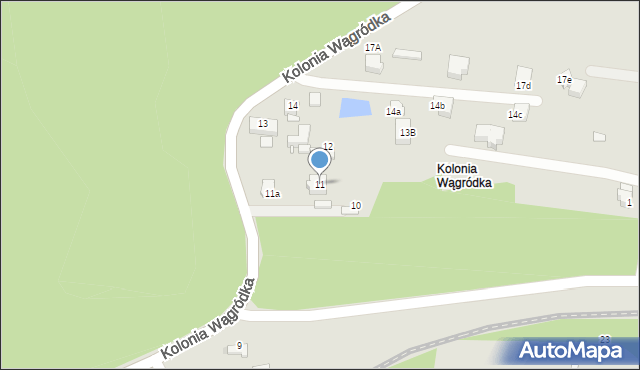 Sosnowiec, Kolonia Wągródka, 11, mapa Sosnowca