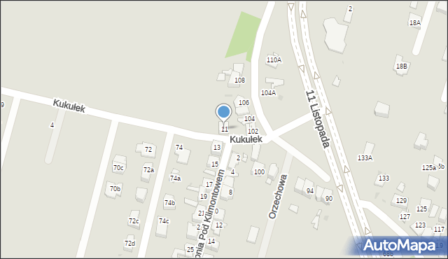 Sosnowiec, Kolonia Pod Klimontowem, 11, mapa Sosnowca