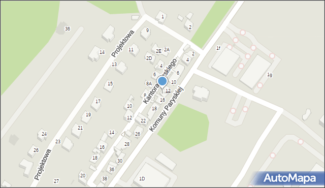 Sosnowiec, Komuny Paryskiej, 14A, mapa Sosnowca