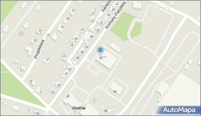 Sosnowiec, Komuny Paryskiej, 1D, mapa Sosnowca