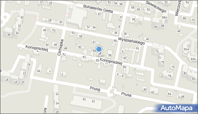 Sosnowiec, Konopnickiej Marii, 56/1, mapa Sosnowca