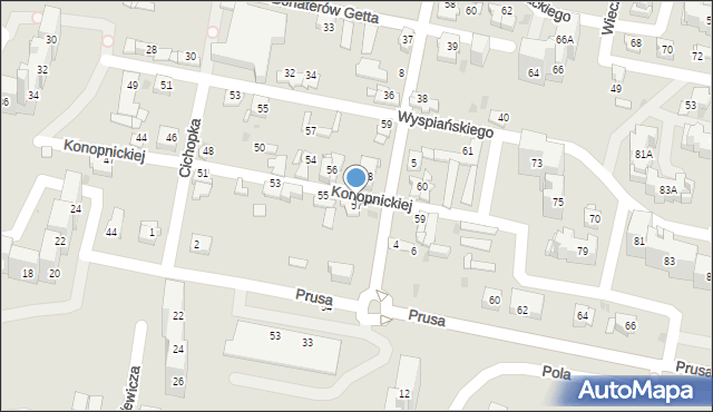 Sosnowiec, Konopnickiej Marii, 57, mapa Sosnowca