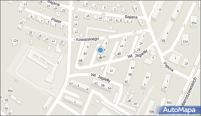 Sosnowiec, Kowalskiego Piotra, 6B, mapa Sosnowca