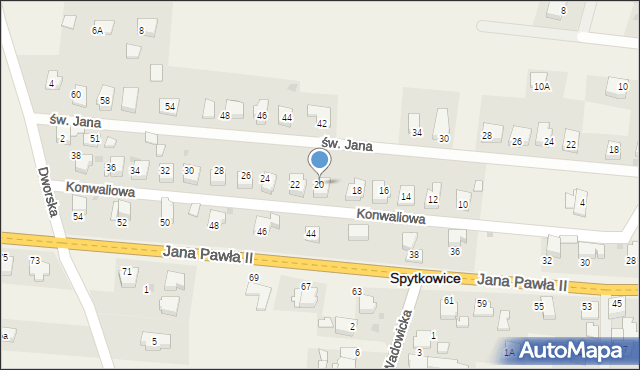 Spytkowice, Konwaliowa, 20, mapa Spytkowice