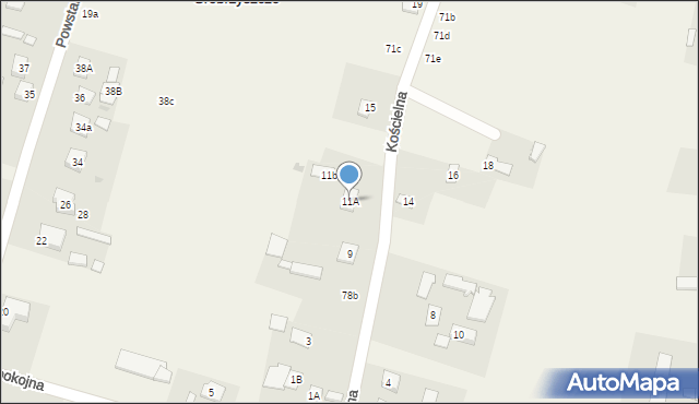 Srebrzyszcze, Kościelna, 11A, mapa Srebrzyszcze