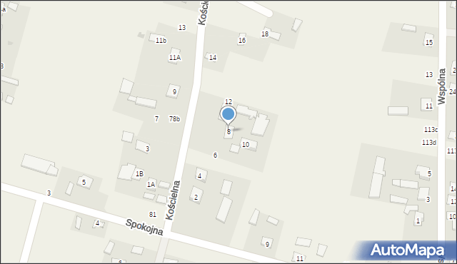 Srebrzyszcze, Kościelna, 8, mapa Srebrzyszcze