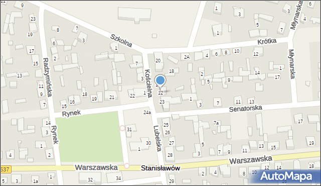 Stanisławów, Kościelna, 12, mapa Stanisławów