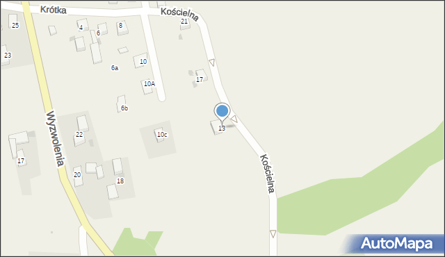 Stanowice, Kościelna, 13, mapa Stanowice