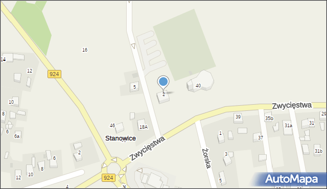 Stanowice, Kościelna, 2, mapa Stanowice