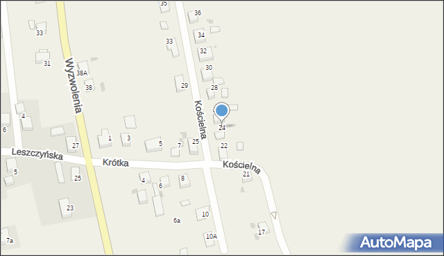 Stanowice, Kościelna, 24, mapa Stanowice