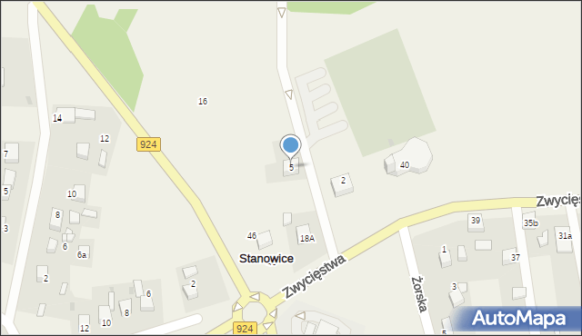 Stanowice, Kościelna, 5, mapa Stanowice