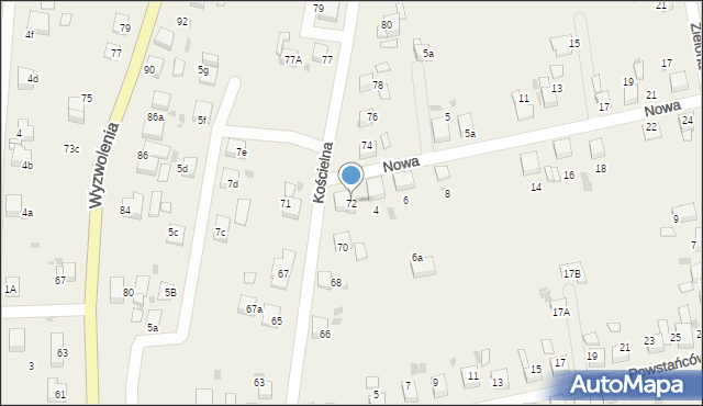 Stanowice, Kościelna, 72, mapa Stanowice