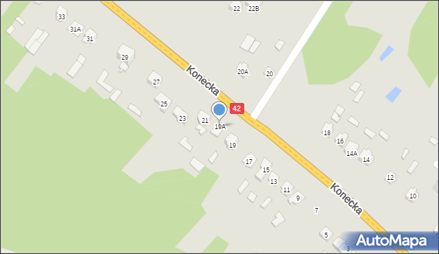 Stąporków, Konecka, 19A, mapa Stąporków