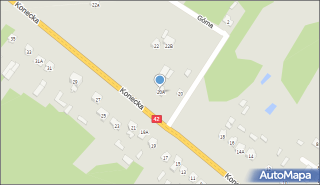 Stąporków, Konecka, 20A, mapa Stąporków