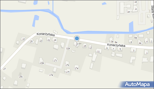 Stara Kiszewa, Konarzyńska, 17, mapa Stara Kiszewa