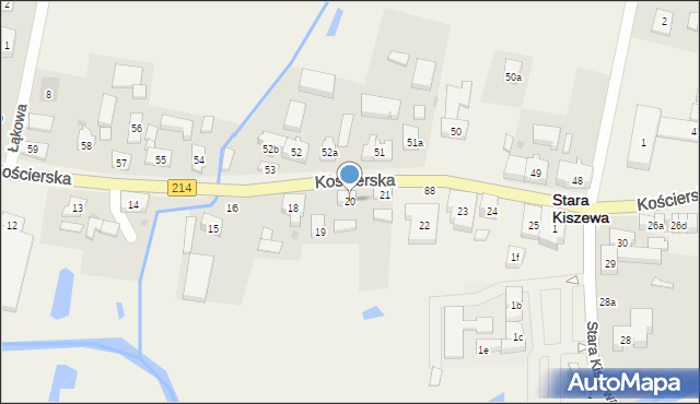 Stara Kiszewa, Kościerska, 20, mapa Stara Kiszewa