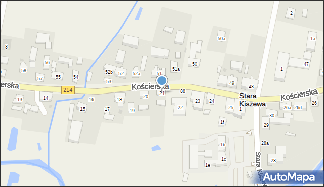 Stara Kiszewa, Kościerska, 21, mapa Stara Kiszewa