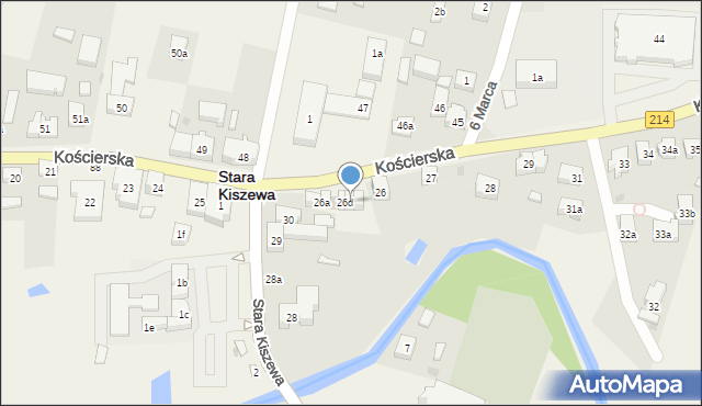 Stara Kiszewa, Kościerska, 26e, mapa Stara Kiszewa