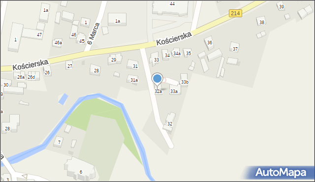 Stara Kiszewa, Kościerska, 32a, mapa Stara Kiszewa