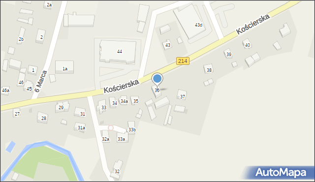 Stara Kiszewa, Kościerska, 36, mapa Stara Kiszewa