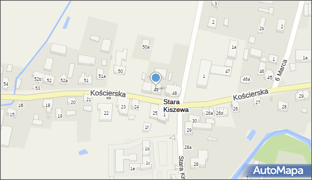 Stara Kiszewa, Kościerska, 49, mapa Stara Kiszewa
