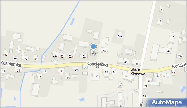 Stara Kiszewa, Kościerska, 51a, mapa Stara Kiszewa