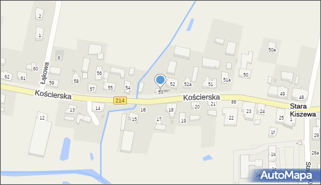 Stara Kiszewa, Kościerska, 53, mapa Stara Kiszewa